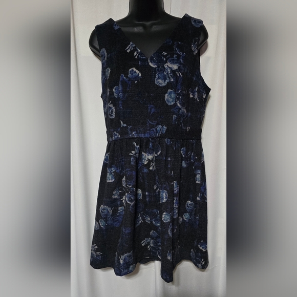 Thakoon Blue Plaid Floral Garden Fit & Flare Sweater Dress/Jumper - Women's 10 - Picture 6 of 7